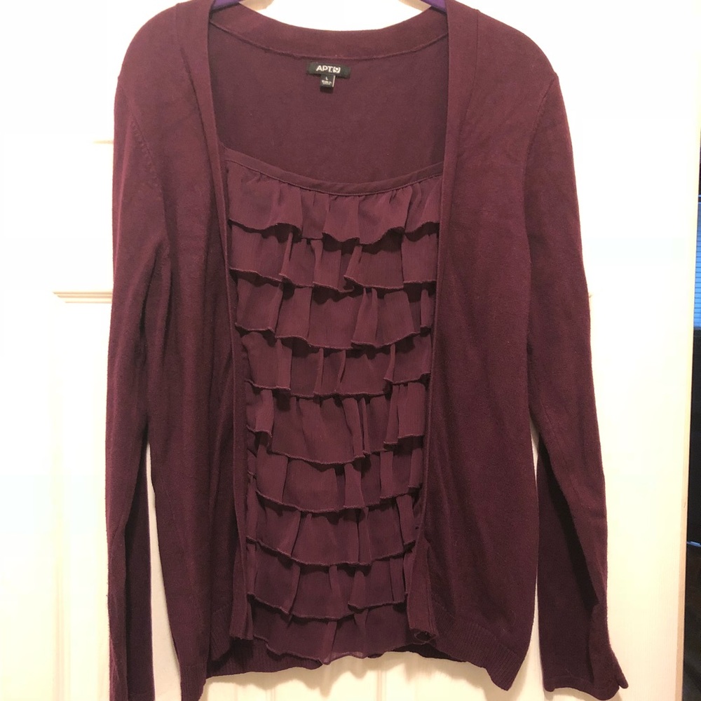 Cardigan with built in top- Good used condition